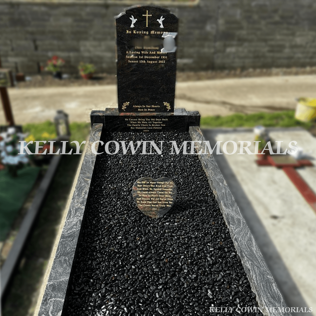 Pandora Granite Top 9 Headstone & kerbing | Whitestown Cemetery - Kelly Cowin Memorials