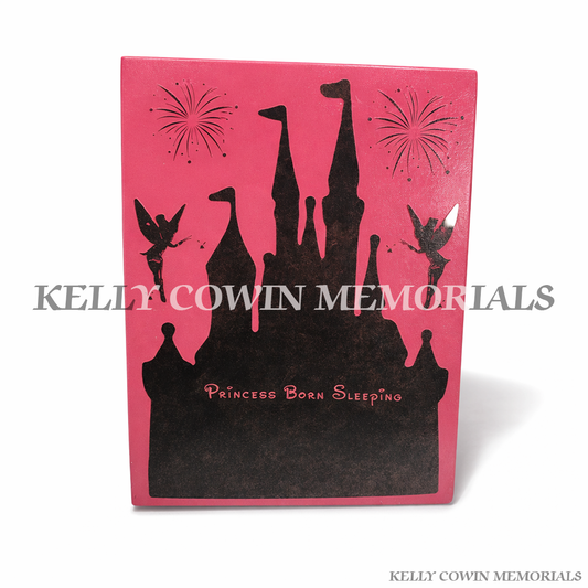 Princess castle memorial plaque grave accessory in granite by Kelly Cowin Memorials Ireland