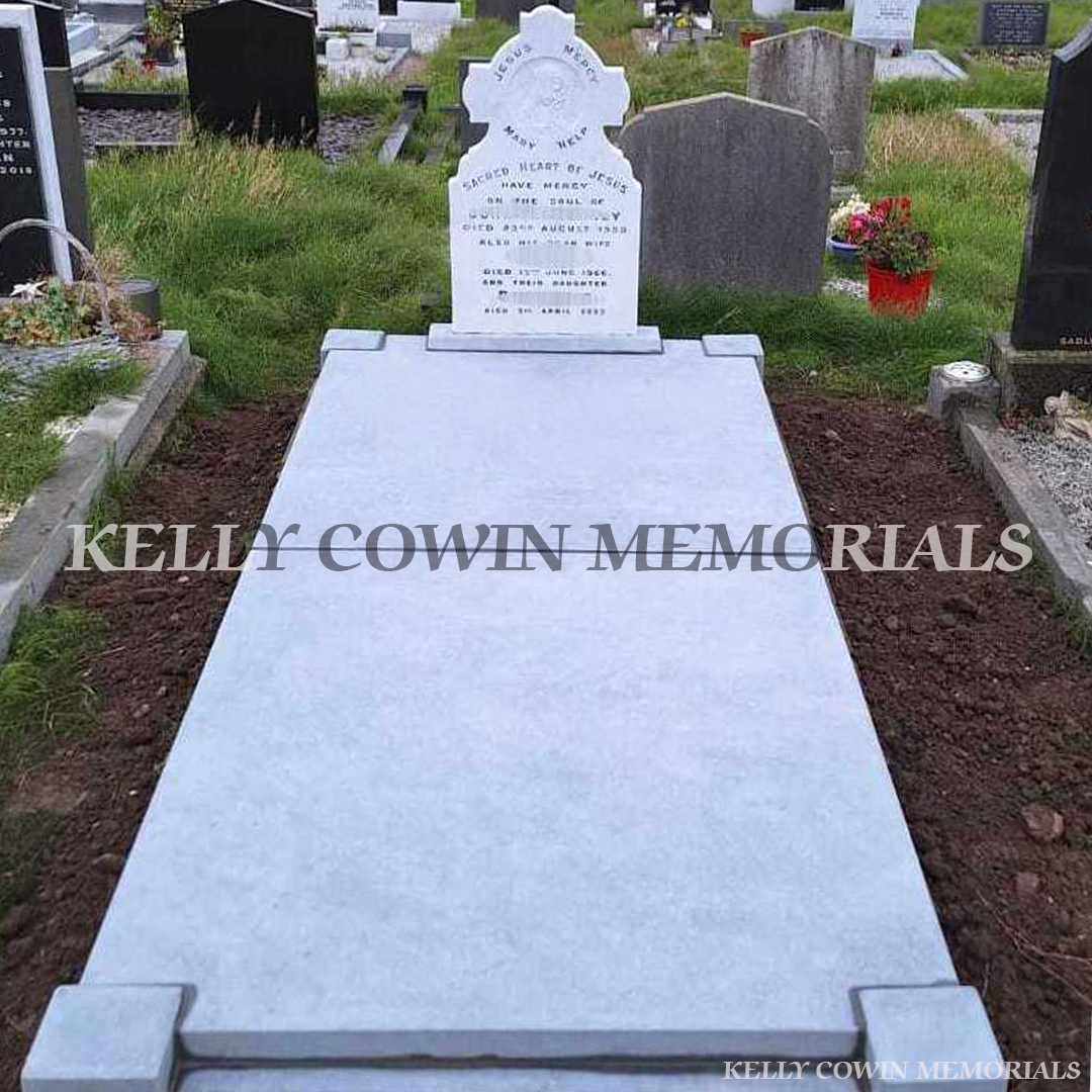 after grave renovation with full granite covering slab in Dublin and nationwide Ireland