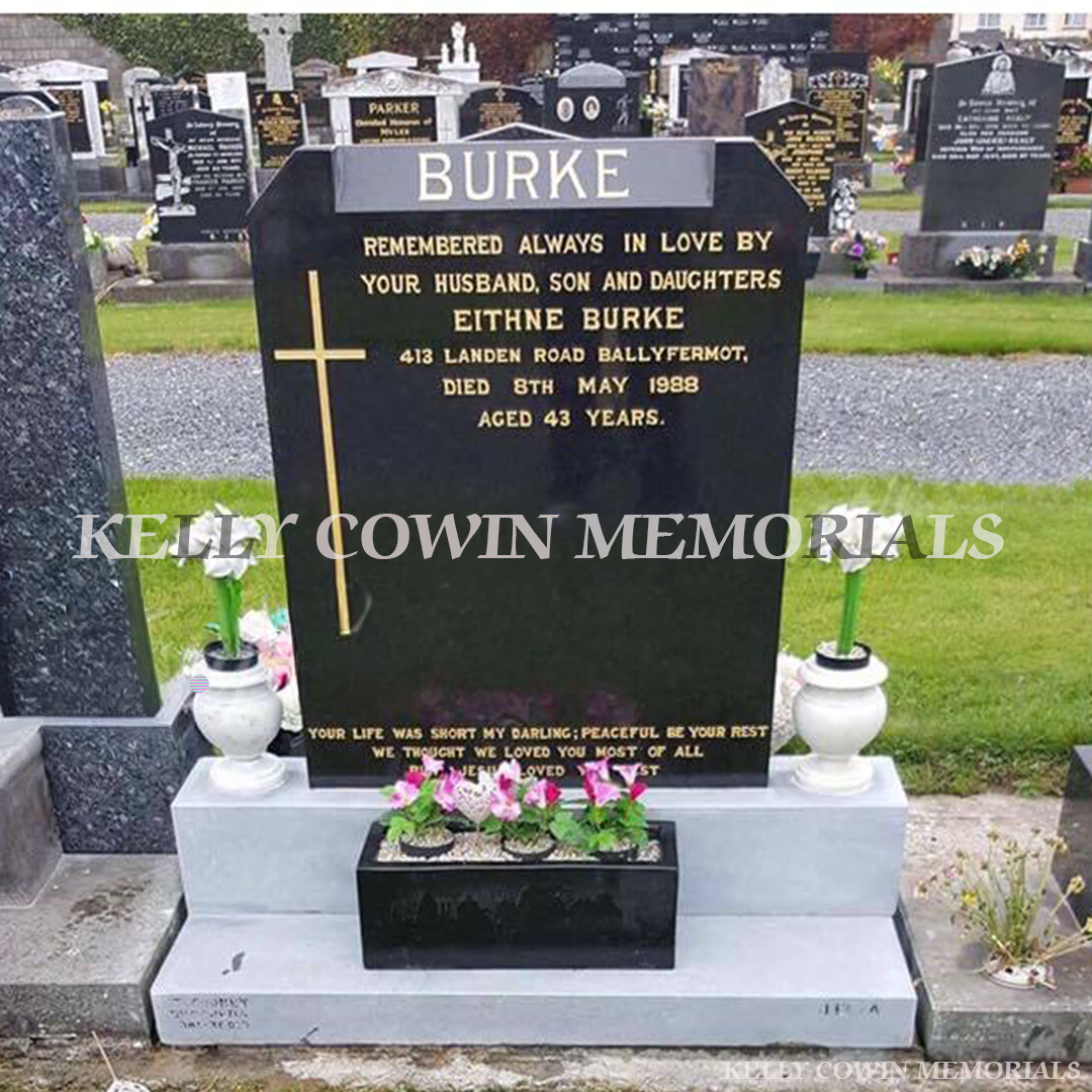 after grave renovation showing restored memorial with fresh stone chippings in Dublin and nationwide Ireland