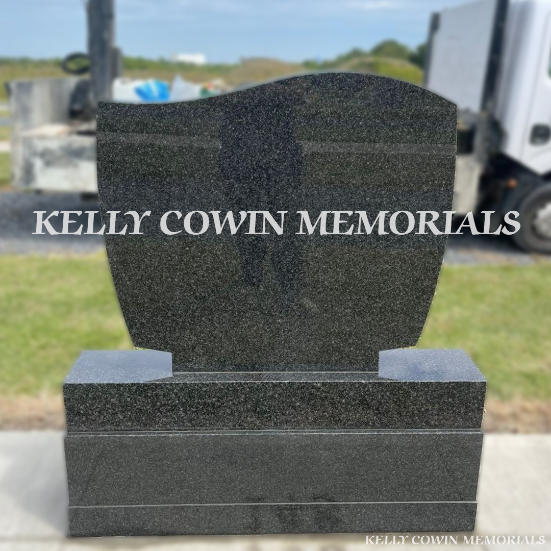 Back view of Rustenburg C1 headstone highlighting Dublin headstone craftsmanship by Kelly Cowin Memorials