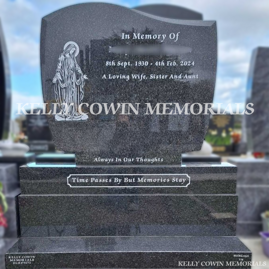 Rustenburg granite C1 headstone erected in Balgriffin Cemetery Dublin by Kelly Cowin Memorials