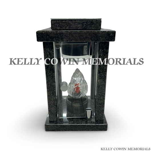Front view of Rustenburg granite square solar lantern