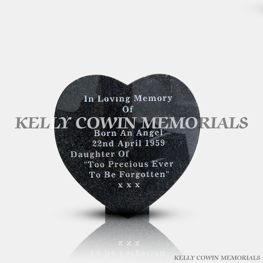 Rustinburg 12 Inch Granite Heart | Kelly Cowin Memorials