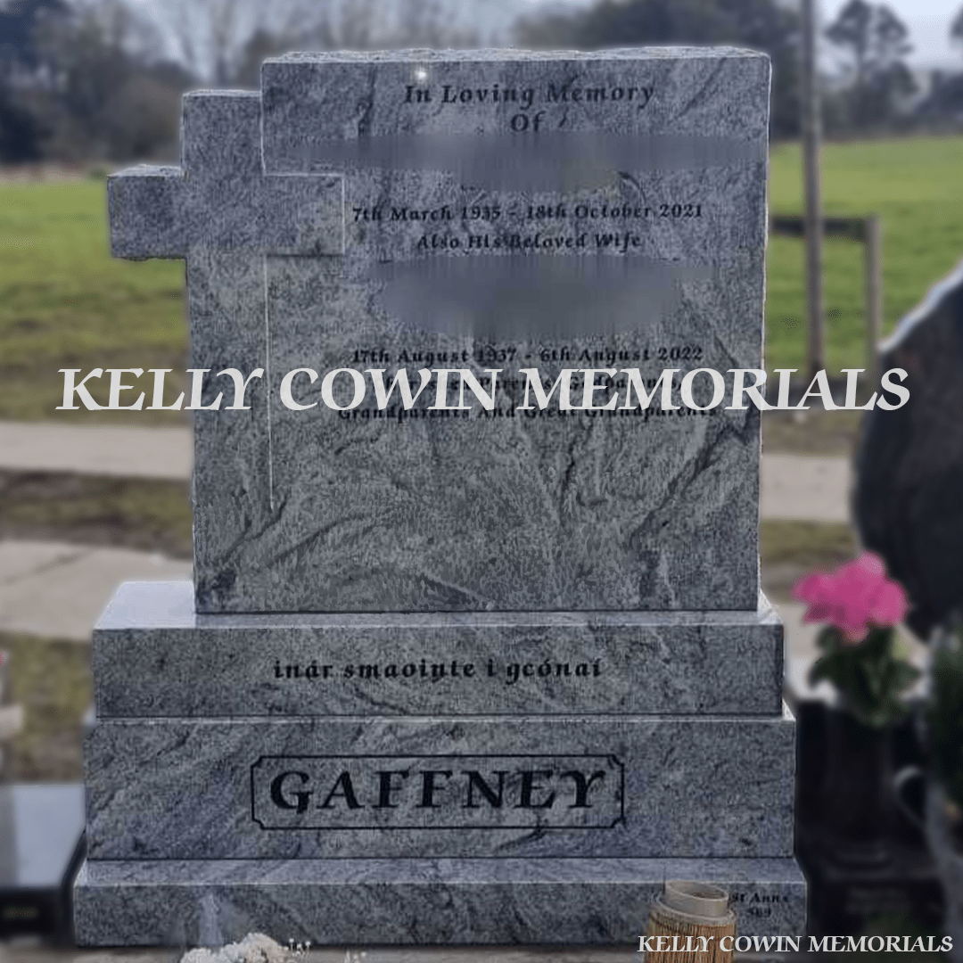 Viscount White Granite Cross Headstone | Balgriffin Cemetery - Kelly Cowin Memorials