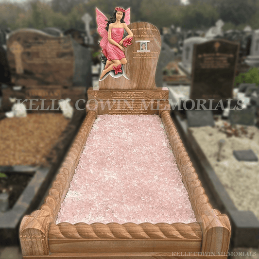 Woodlawn Granite Angel Headstone & Kerbing | Fingal Cemetery - Kelly Cowin Memorials