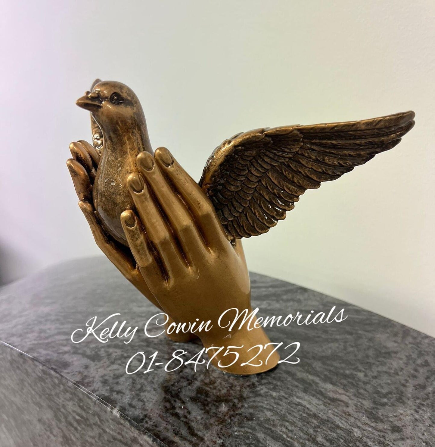 S026 - Bronze Dove In Hands