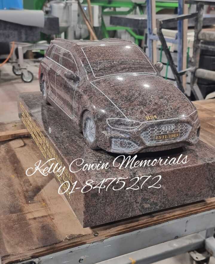 GO033 - Granite Audi Car on a Granite Plinth.