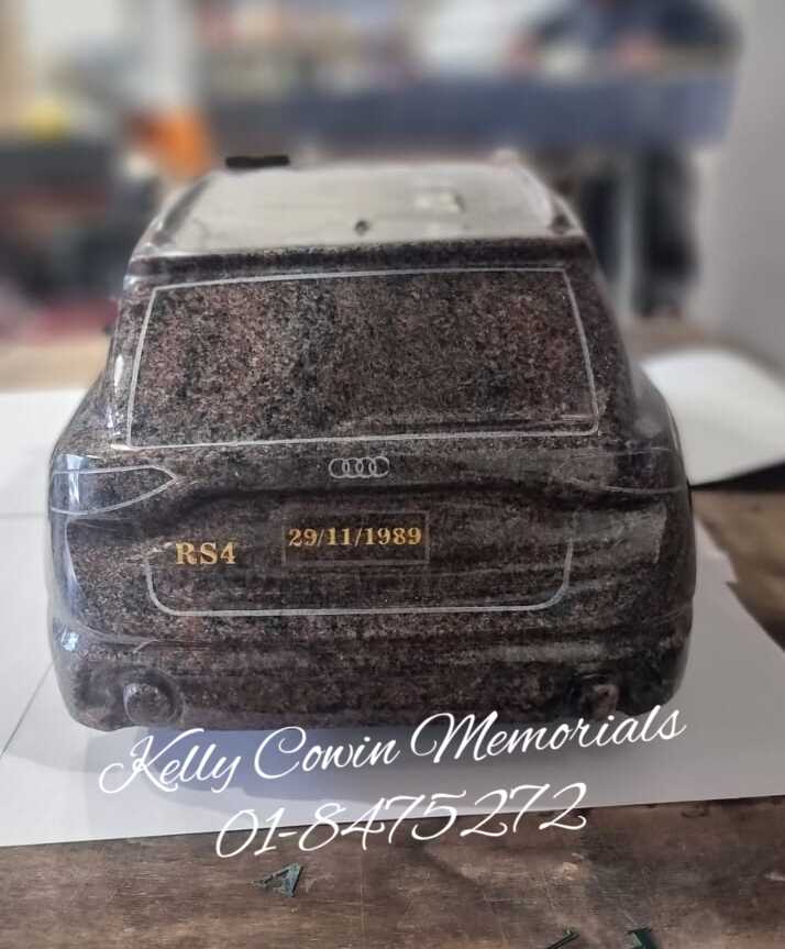 GO033 - Granite Audi Car on a Granite Plinth.