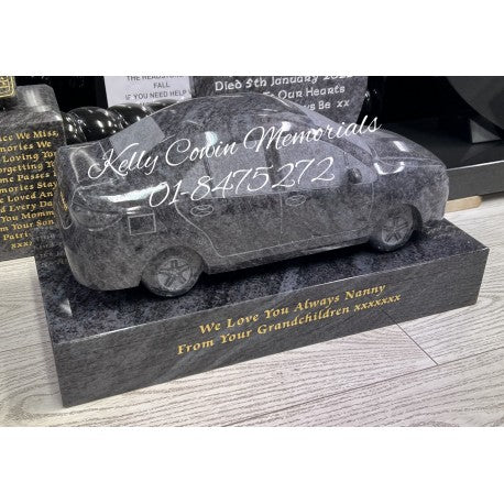 Car Memorial Plaque - Dublin Headstones - Glasnevin - Balgriffin - Fingal - Dardistown -  Kelly Cowin Memorials