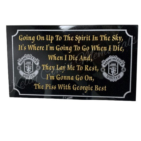 Football Memorial Granite Plaque 001 - Dublin Headstones - Glasnevin - Balgriffin - Fingal - Dardistown -  Kelly Cowin Memorials