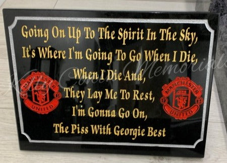 Football Memorial Granite Plaque 002 - Dublin Headstones - Glasnevin - Balgriffin - Fingal - Dardistown -  Kelly Cowin Memorials