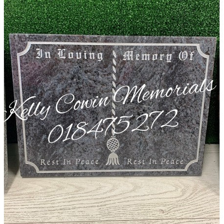 "Blank" Granite Book Plaque 002 - Dublin Headstones - Glasnevin - Balgriffin - Fingal - Dardistown -  Kelly Cowin Memorials