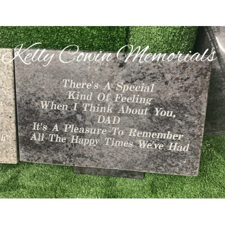 Small Rectangle Granite Plaque 004 - Dublin Headstones - Glasnevin - Balgriffin - Fingal - Dardistown -  Kelly Cowin Memorials