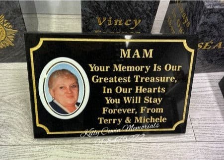 "Mam" Rectangle Granite Plaque 001 - Dublin Headstones - Glasnevin - Balgriffin - Fingal - Dardistown -  Kelly Cowin Memorials