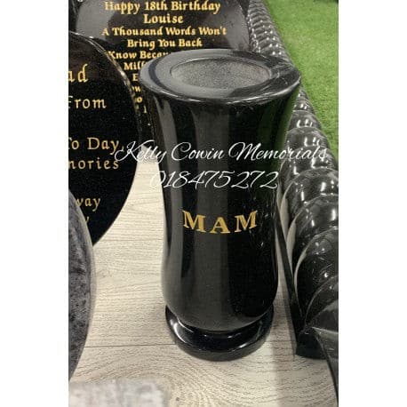 "Mam" Granite Vase 001 - Dublin Headstones - Glasnevin - Balgriffin - Fingal - Dardistown -  Kelly Cowin Memorials