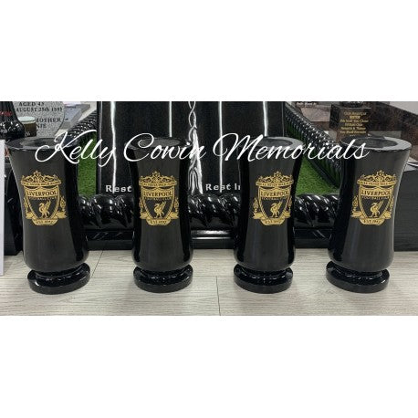 Football Granite Vase 016 - Dublin Headstones - Glasnevin - Balgriffin - Fingal - Dardistown -  Kelly Cowin Memorials