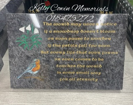 Granite Plaque 004 - Dublin Headstones - Glasnevin - Balgriffin - Fingal - Dardistown -  Kelly Cowin Memorials