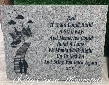 "Dad" Granite Plaque 002 - Dublin Headstones - Glasnevin - Balgriffin - Fingal - Dardistown -  Kelly Cowin Memorials